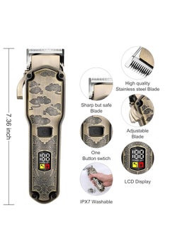 Hatteker Hatteker Professional Hair Clippers for Men Beard Trimmer Clippers and Trimmer Set Waterproof T-Blade Trimmer Cordless Grooming Kit Nose Body Hair Trimmer Barber Clippers Hair Cutting Kit  - Image 4