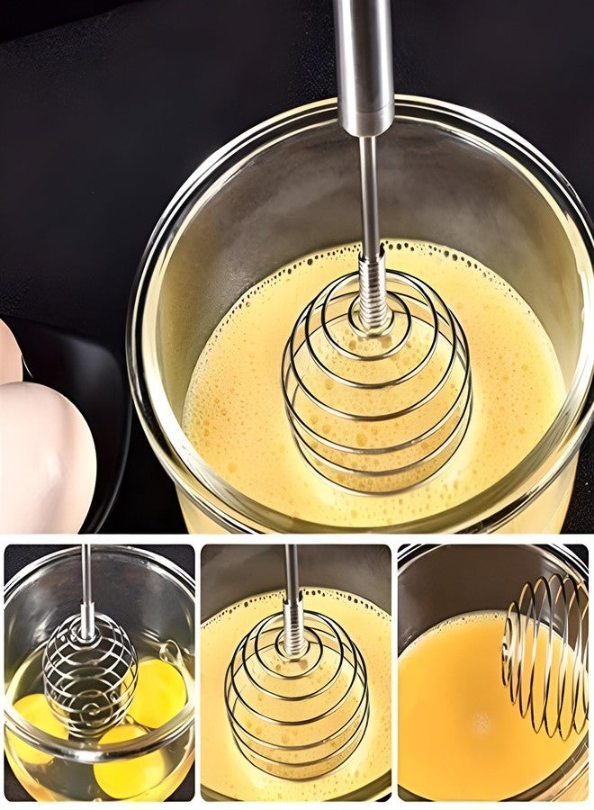 INKIES Handheld Steel Wire Egg Whisk Hand Egg Mixer Eggbeater Whisking Blender Stirring Beater Milk Cream Frother Flour Stirrer for Family Restaurant Kitchen - Image 4