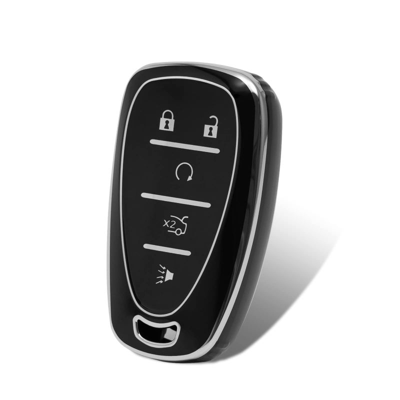 OFFCURVE for Chevrolet Car Key Fob Cover Case Soft TPU Full Car Key Shell Car Accessories Remote Key Protector Compatible with Chevrolet Chevy Equinox Malibu Camaro Traverse Smart Key