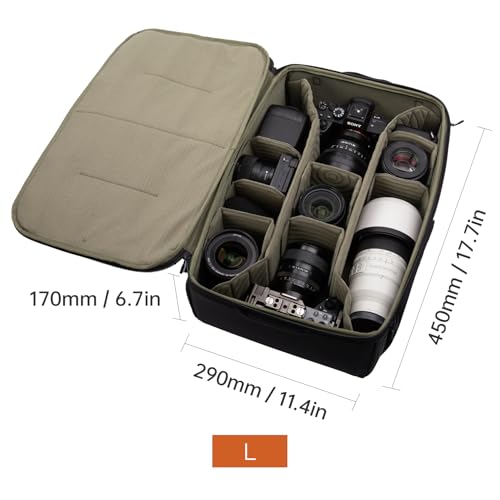 PGYTECH Large Camera Insert Bag Waterproof Lens Pouch for Photographers and Traveler Lightweight DSLRSLR Lens Carring Case with Thicken Partition for CanonNikonSonyMirrorless Cameras - Image 3
