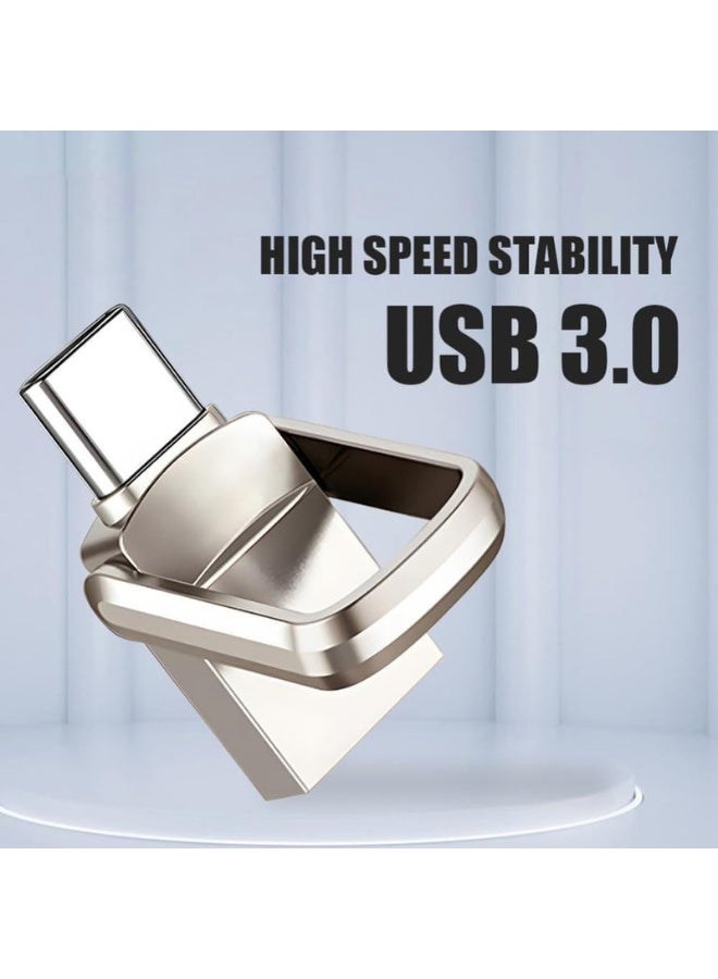 2TB Dual Connector USB Flash Drive - USB 3.0 & Type-C High-Speed Data Storage - Compact OTG Device for Smartphones, Tablets, PC - Alloy, Silver, Ultra-Fast 120MB/s Read Speed - Fetch 2TB ultra_ - Image 3