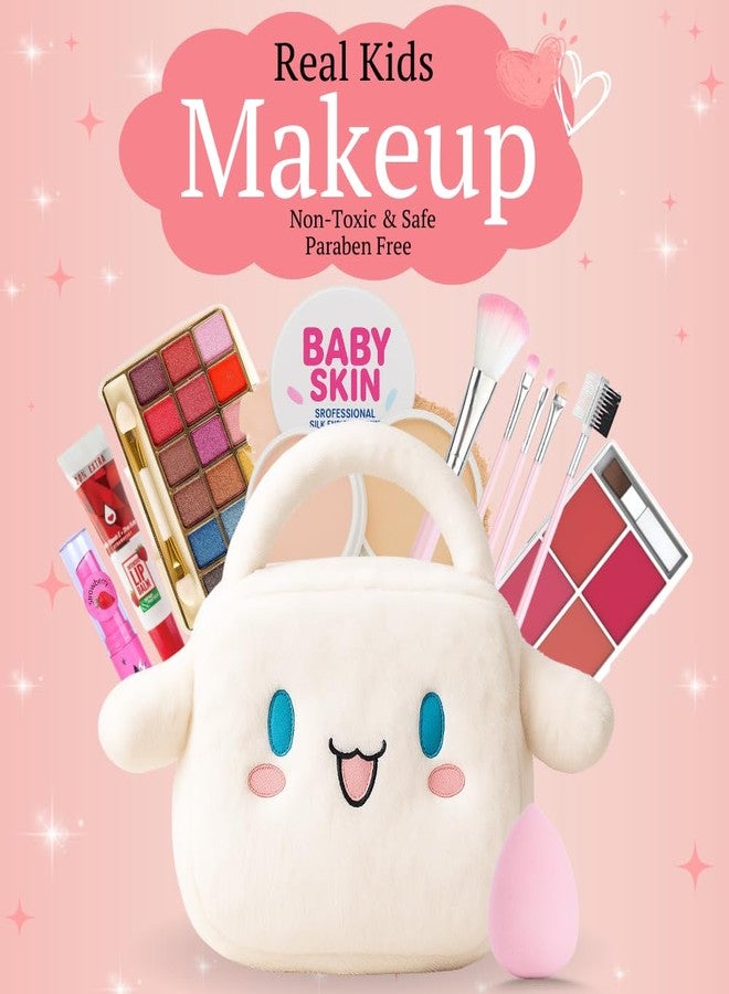 Linivya Makeup Kit for Girls & Teens - 16 PCS Washable & Non-Toxic Beauty Set with Cute Kuromi White Sling Bag - Safe and Easily washable for Ages 7-16 years old - Gift Set with Brushes, Lip Gloss, Eyeshadow & More - Image 2