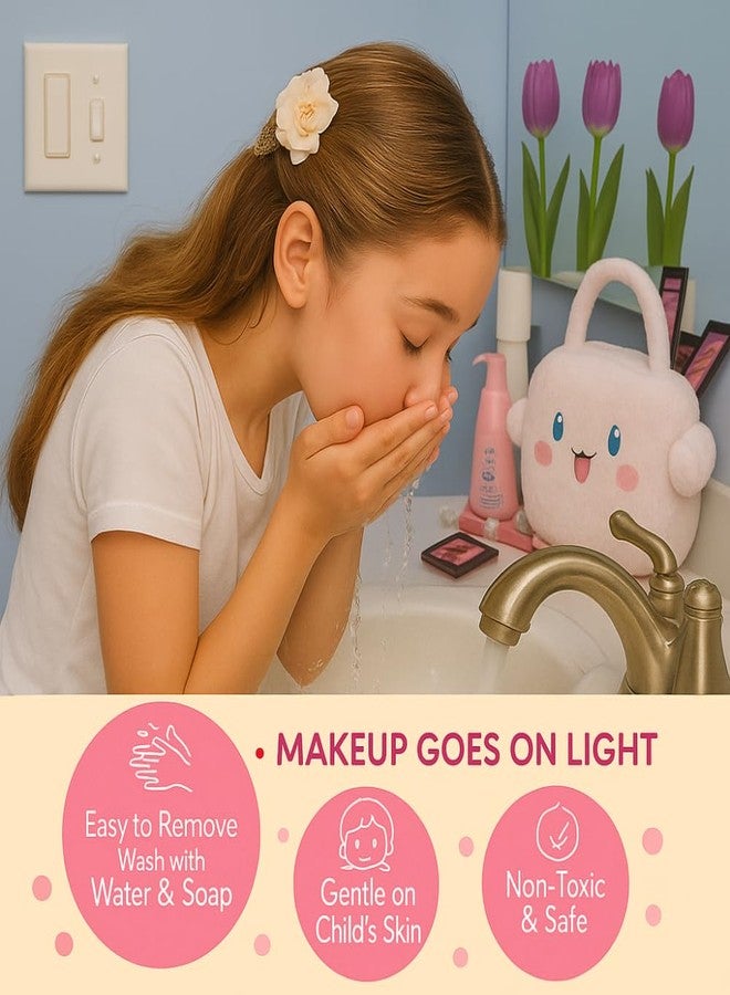 Linivya Makeup Kit for Girls & Teens - 16 PCS Washable & Non-Toxic Beauty Set with Cute Kuromi White Sling Bag - Safe and Easily washable for Ages 7-16 years old - Gift Set with Brushes, Lip Gloss, Eyeshadow & More - Image 5