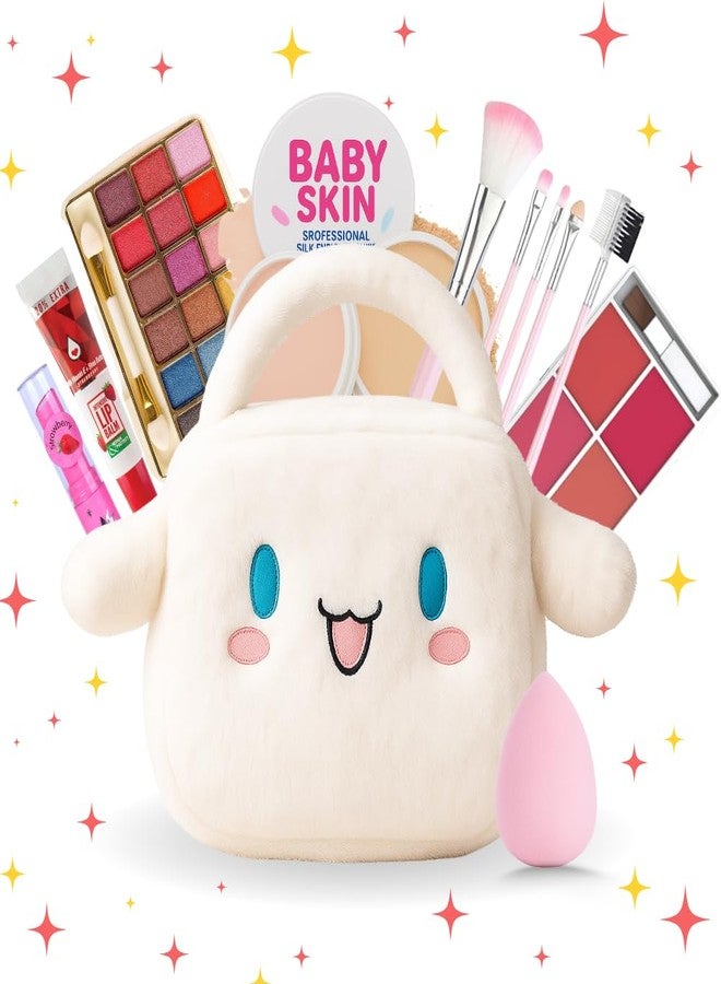Linivya Makeup Kit for Girls & Teens - 16 PCS Washable & Non-Toxic Beauty Set with Cute Kuromi White Sling Bag - Safe and Easily washable for Ages 7-16 years old - Gift Set with Brushes, Lip Gloss, Eyeshadow & More - Image 1
