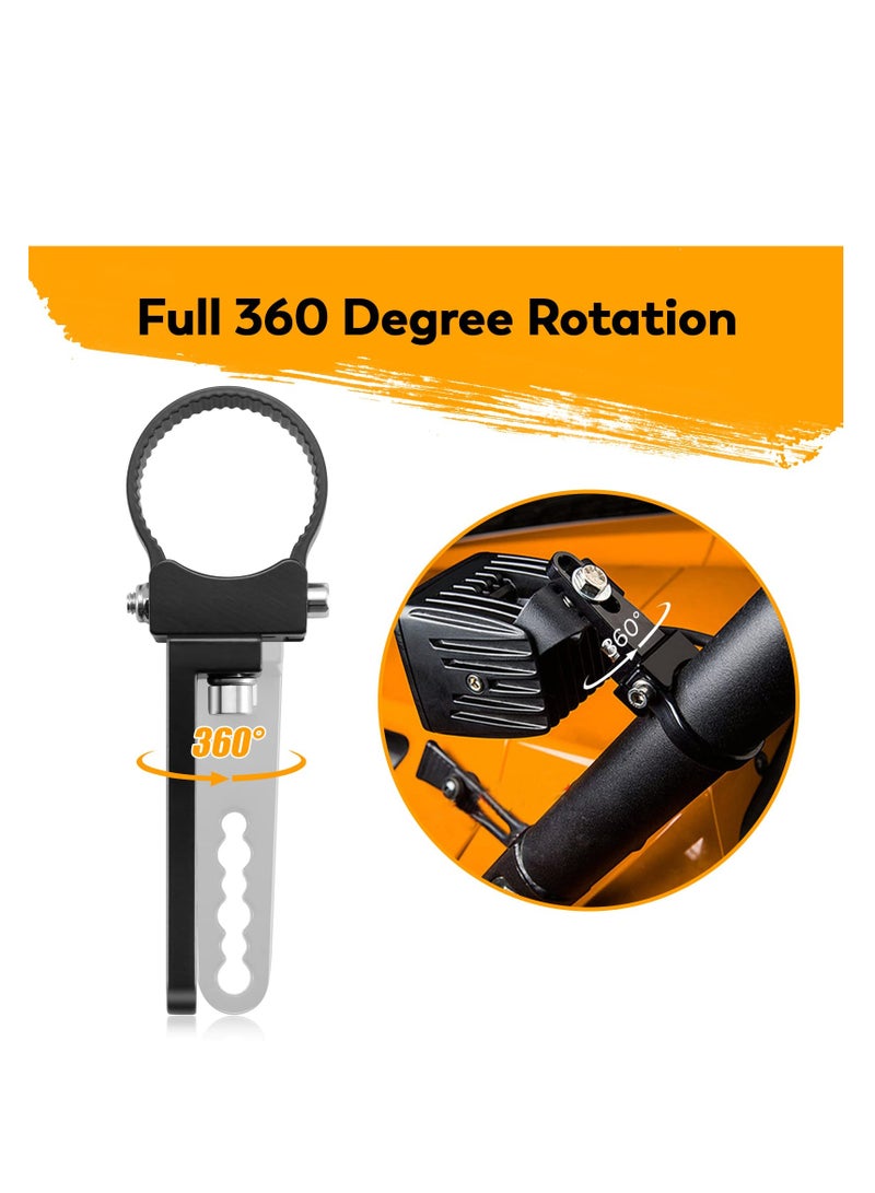 SYOSI Light Bar Mounts, 1.75 inch Tube Clamp Adjustable, LED Light Mounting Clamps Roll Bar Clamps for Truck UTV ATV RZR, Full 360 Degree Rotation, Universal Fitment of Car Light (Black) (Pack of 2) - Image 2