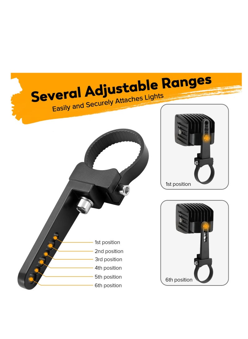 SYOSI Light Bar Mounts, 1.75 inch Tube Clamp Adjustable, LED Light Mounting Clamps Roll Bar Clamps for Truck UTV ATV RZR, Full 360 Degree Rotation, Universal Fitment of Car Light (Black) (Pack of 2) - Image 3