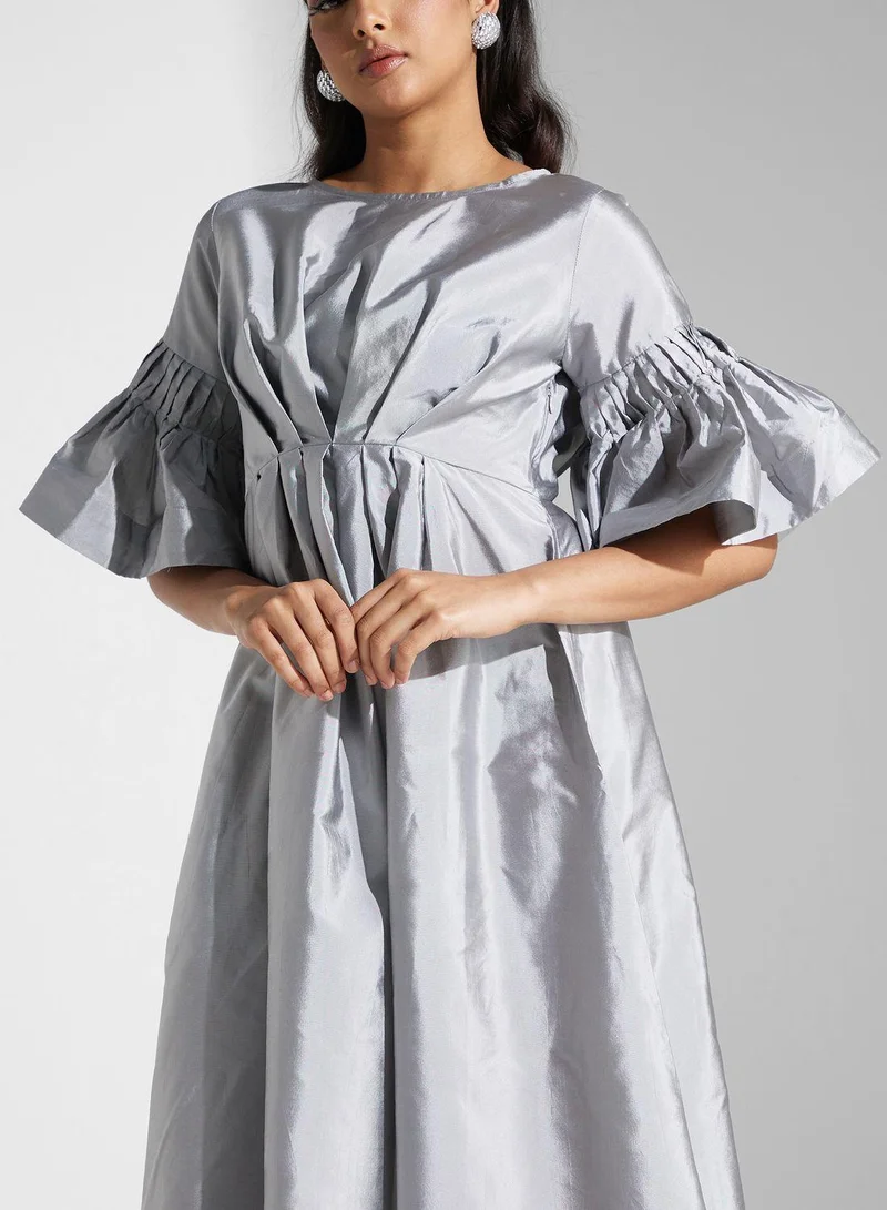 SINOIR Satin A-Line Dress
