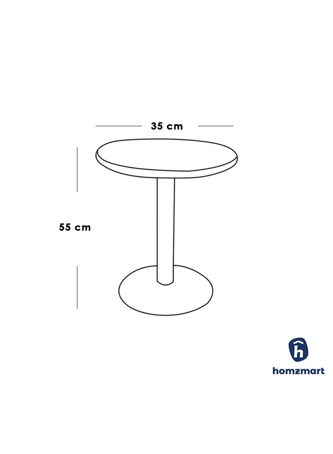 هومزمارت طاولة جانبية حديد و خشب رخامي  أسود وأبيض -55×35 سم - Image 3