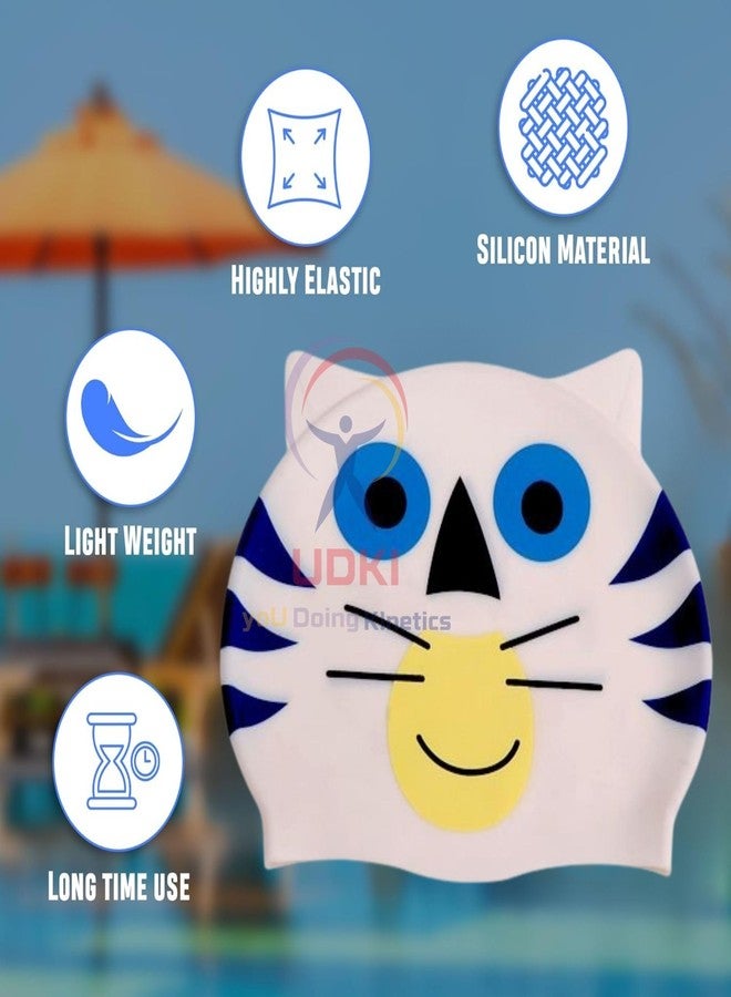 UDKI Cat Design Swimming Cap for Kids - Durable, Comfortable, and Ideal for Boosting Swimming Skills & Confidence in The Water (34) - Image 3