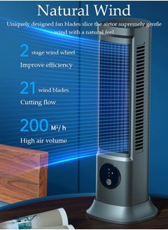 DUNISO Tower Fan for Bedroom,3 Speed Adjustable Vertical typehorizontal type dual-purpose Desk Fan, Bladeless Portable Fan for Bedroom Office Home  - Image 2