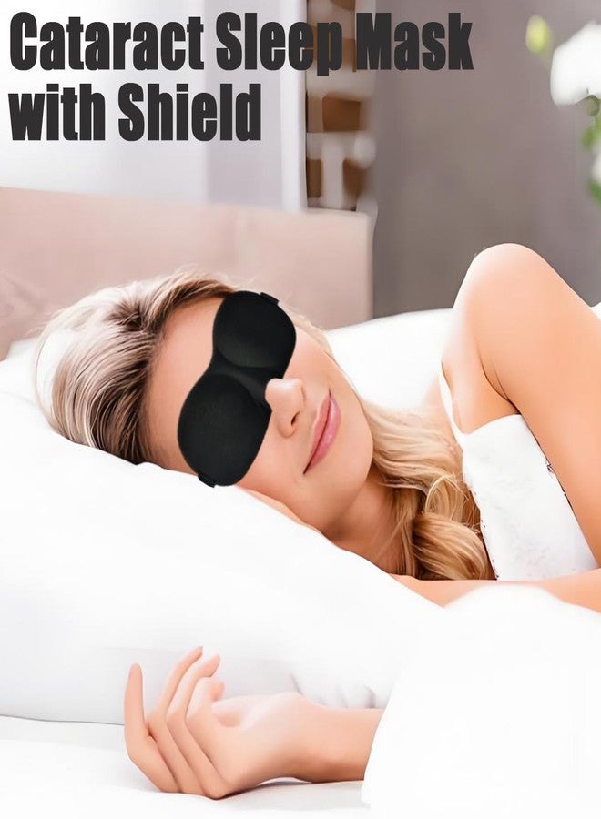 Toeloioh Eye Shield After Cataract Surgery, Cataract Sleep Mask with Shield,Eye Surgery Recovery Equipment, Eyes Patch with Adjustable Elastic Strap (Black - Image 5