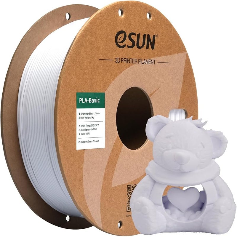 إي صن eSUN High Speed PLA Filament 1.75mm, 1KG Spool (2.2 LBS) Fast Printing 3D Printer PLA Filament,Designed for Fast Printing, Cold White - Image 1