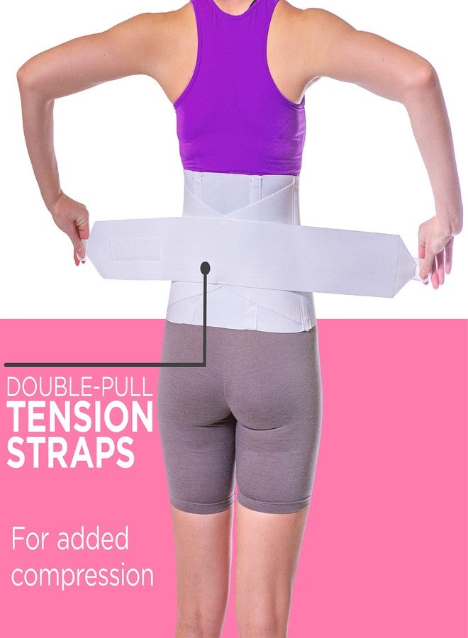 BraceAbility Women's Back Brace for Female Lower Back Pain - Lightweight Soft White Elastic Lumbar Compression Support Belt is Discreet Under Clothes for Ladies, Nurses, Walking (Medium) - Image 3