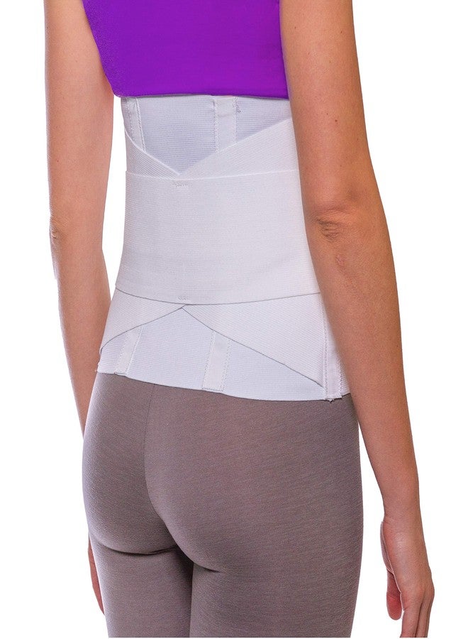 BraceAbility Women's Back Brace for Female Lower Back Pain - Lightweight Soft White Elastic Lumbar Compression Support Belt is Discreet Under Clothes for Ladies, Nurses, Walking (Medium) - Image 1