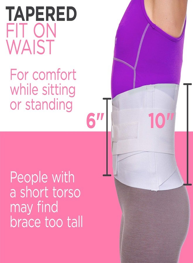 BraceAbility Women's Back Brace for Female Lower Back Pain - Lightweight Soft White Elastic Lumbar Compression Support Belt is Discreet Under Clothes for Ladies, Nurses, Walking (Medium) - Image 5