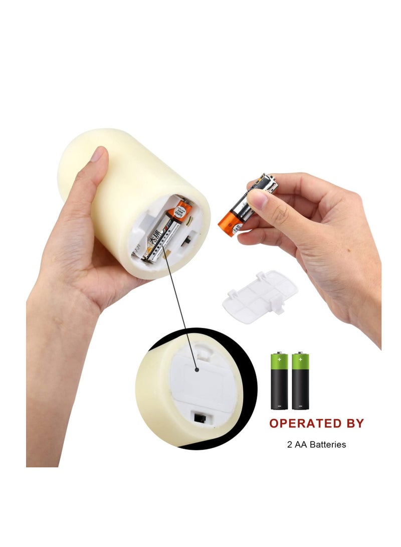 RY King Battery Operated Flameless Candle Set of 9 Real Wax Pillar Decorative Led Fake Candles with Remote Control and Timer (D3 x H3, 3", 4", 4", 5", 5", 6", 7", 8")  - Image 5