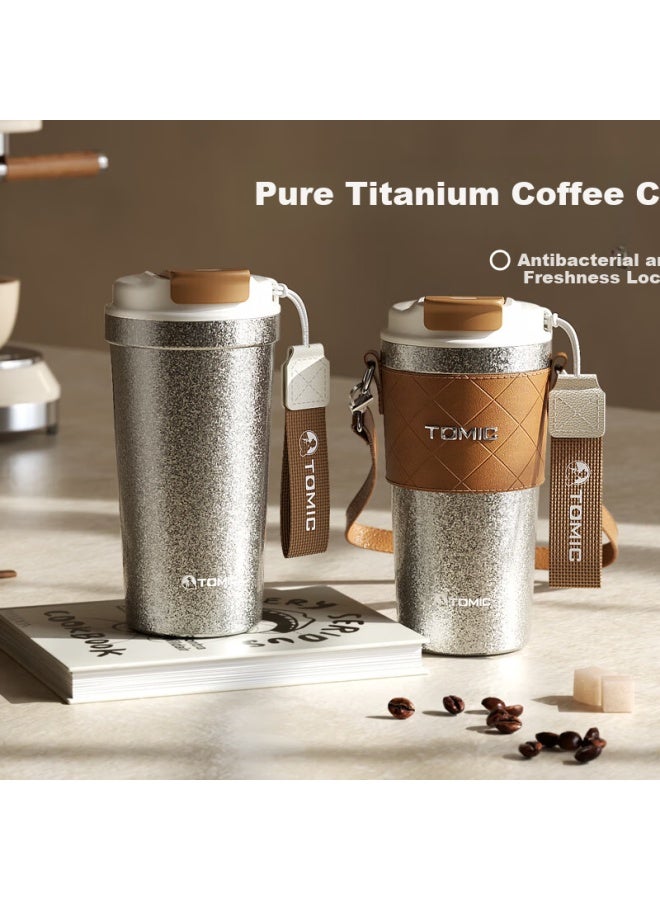 Tomic Pure Titanium Insulated Coffee Mug Portable Large Capacity Covered Water Bottle Holiday Outdoor Birthday Gift - Image 5
