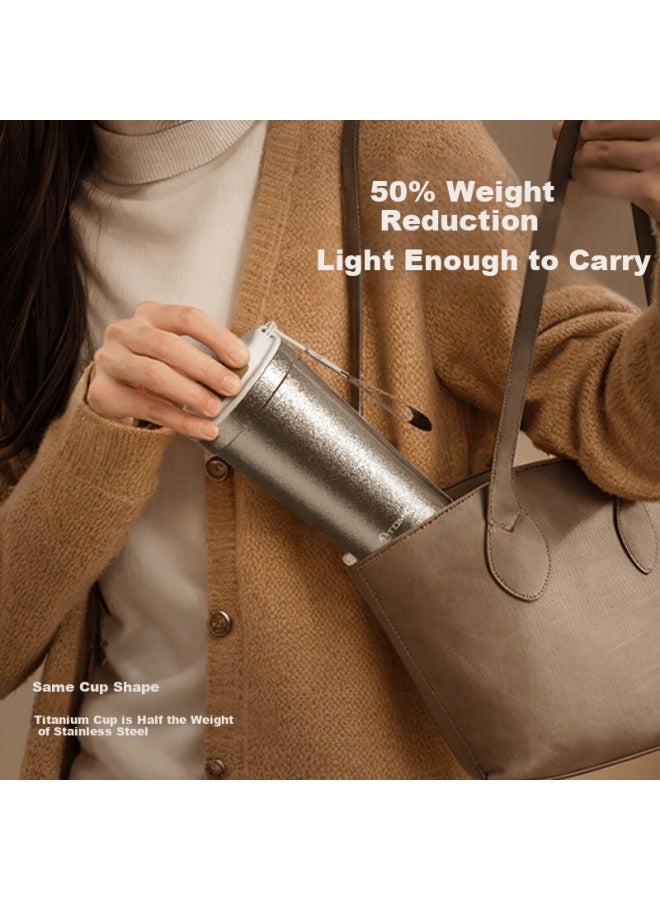 Tomic Pure Titanium Insulated Coffee Mug Portable Large Capacity Covered Water Bottle Holiday Outdoor Birthday Gift - Image 2