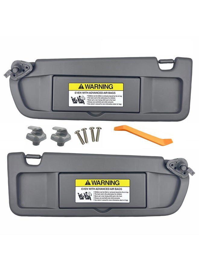 GlymXia Pair of Left and Right Sun Visors with retiners and Screws for Honda Civic 2006 2007 2008 2009 2010 2011 (Dark Gray) - Image 1