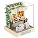 CUTEROOM Miniature House Kit CUTEROOM Tiny House Kit Wooden Dollhouse Kit Mini House Making Kit with Dust Cover DIY Dollhouse Kit Birthday Gift Dessert Time - Image 3