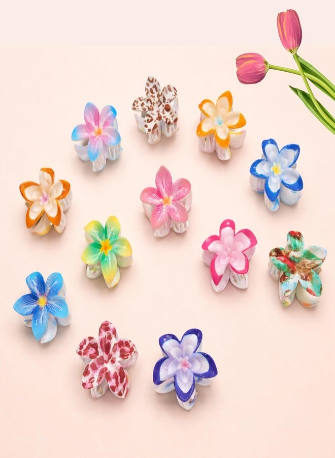 Cerrito 6 Pcs Small Flower Hair Claw Clips for Women & Girls - Colorful Durable Nonslip Clamps with Strong Hold for Thick & Thin Hair, Neutral Mini Hair Accessories for Everyday Styling (Multicolor) - Image 1