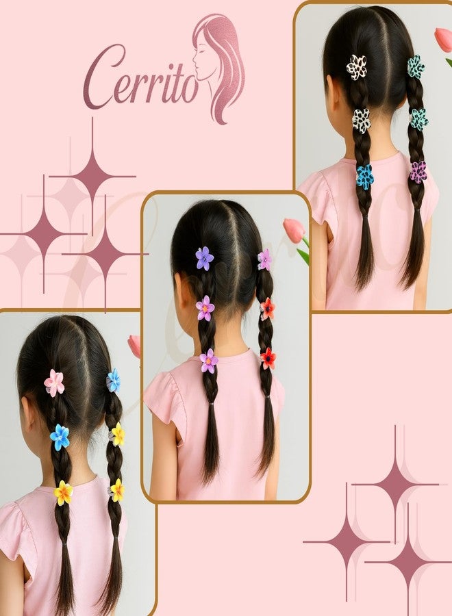Cerrito 6 Pcs Small Flower Hair Claw Clips for Women & Girls - Colorful Durable Nonslip Clamps with Strong Hold for Thick & Thin Hair, Neutral Mini Hair Accessories for Everyday Styling (Multicolor) - Image 5