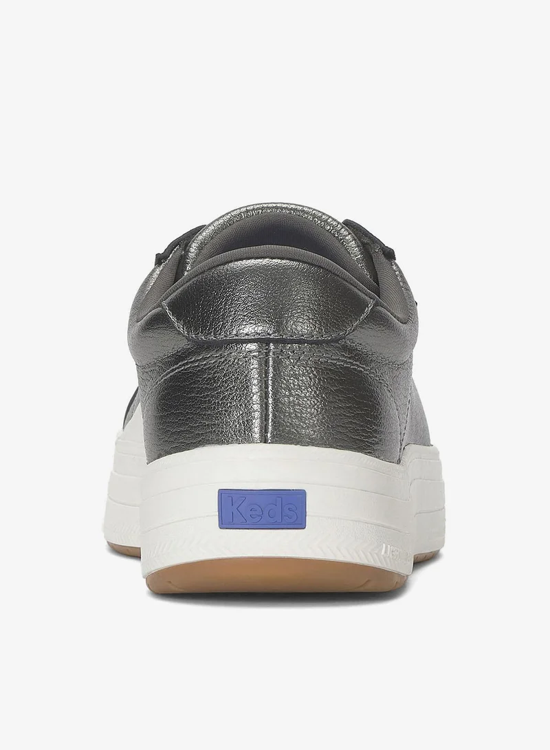 كيدز Keds Women's Park Lace Up Leather Casual Sneaker Grey