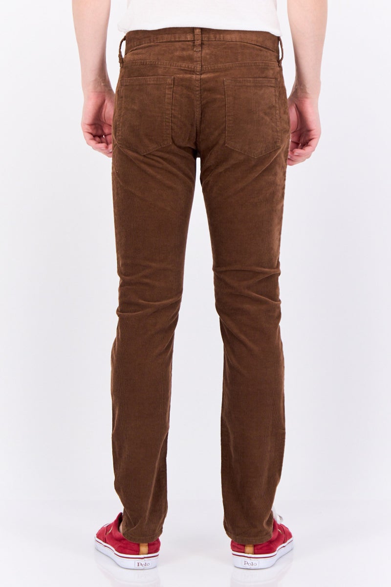GAP Men Slim Fit Textured Corduroy Pants, Brown - Image 3
