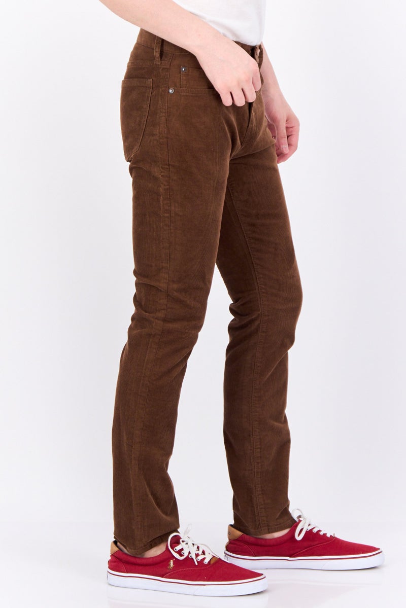 GAP Men Slim Fit Textured Corduroy Pants, Brown - Image 2