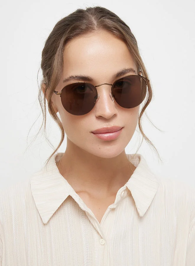 30Sundays 30Sundays RETRO,Unisex Sunglasses, Round Sunglasses, UV Protection: UV400 (Brown,Brown)