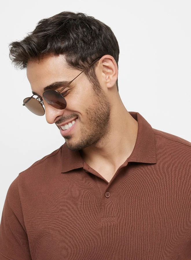 30Sundays 30Sundays RETRO,Unisex Sunglasses, Round Sunglasses, UV Protection: UV400 (Brown,Brown)
