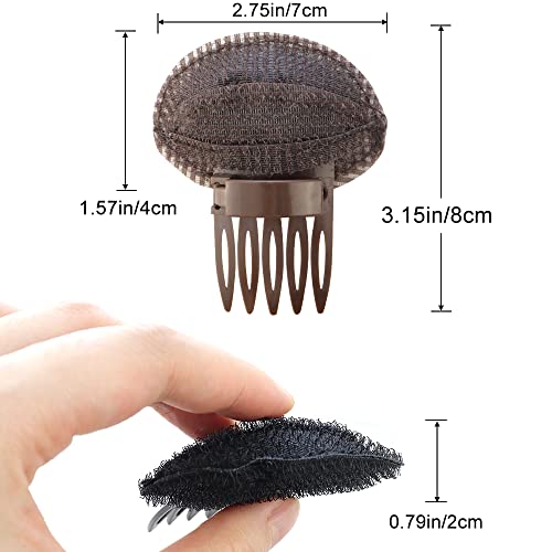 TCOTBE 4 Pcs Women's Puff Hair Volume Base Styling Tool - Invisible Sponge Inserts with Comb for Voluminous Bangs and Front Hair - Image 2