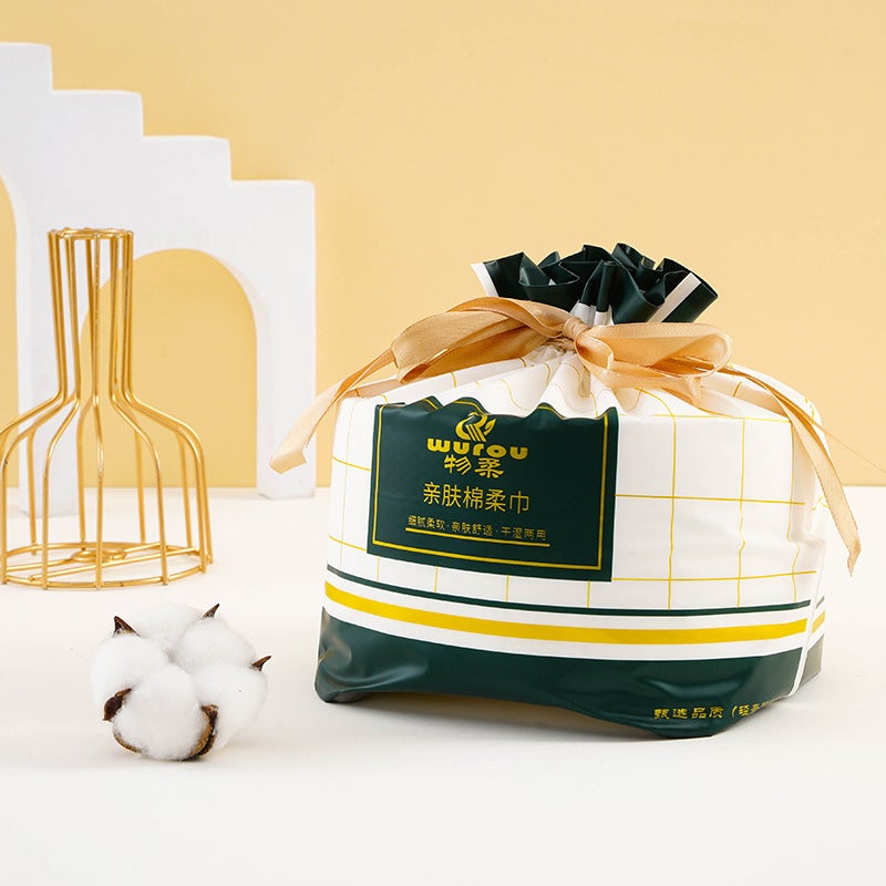 منشفة وجه لينة قابلة للتصرف من نوع رول سميك إضافي بنمط لؤلؤي لإزالة المكياج قطن ناعم - Image 1