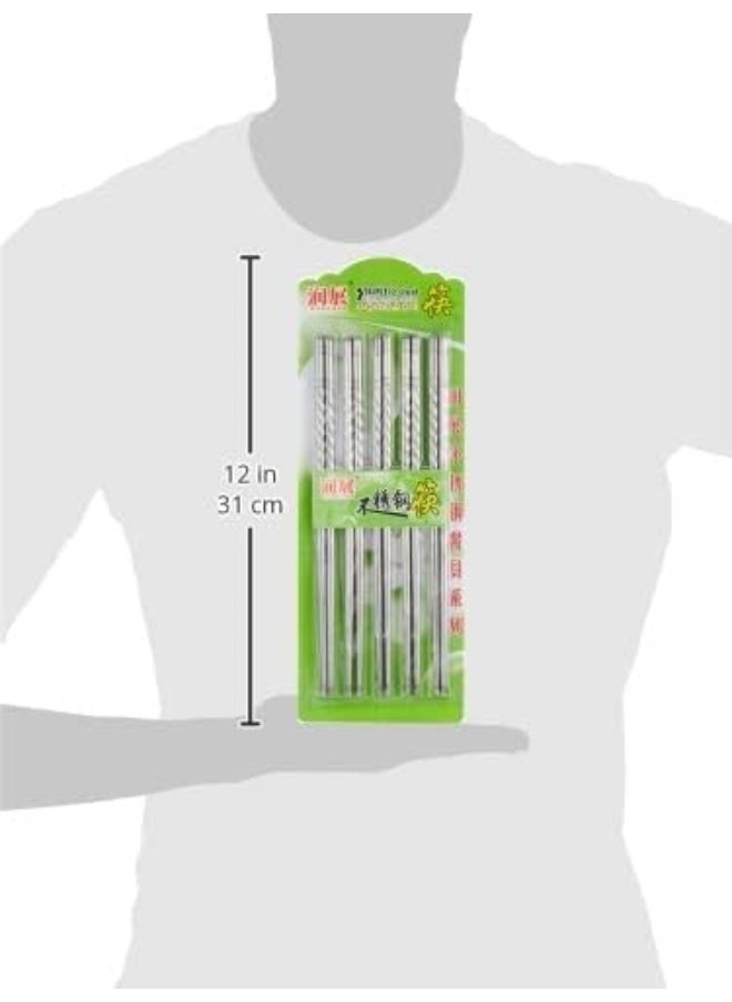 Harmony Harmony Stainless Steel Chopsticks 5 Pairs  - Image 3