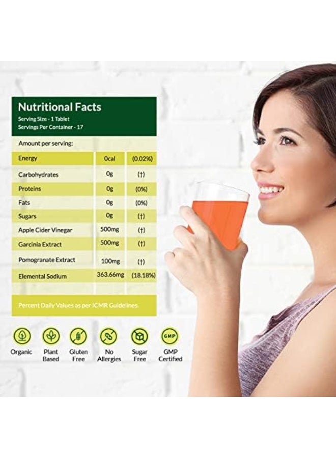 WELLBEING NUTRITION Apple Cider Vinegar (ACV) for Weight Loss with Mother & Garcinia Cambogia, Pomegranate| Weight Management, Gut Health, Supports Digestion, Boosts Metabolism 17 Effervescent Tablet Pack of 2 - Image 2