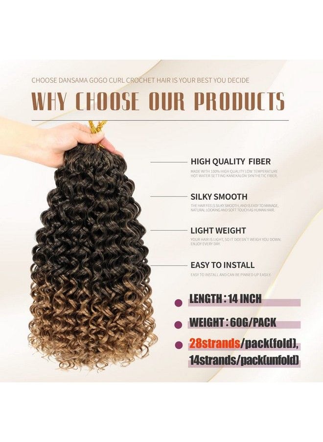 Dansama Gogo Curl Crochet Hair Ocean Wave Crochet Hair Deep Wave Synthetic Braiding Hair Extensions Curly Crochet Hair For Black Women(14 Inch (Pack Of 6) T1B/27 Plus)  - Image 4