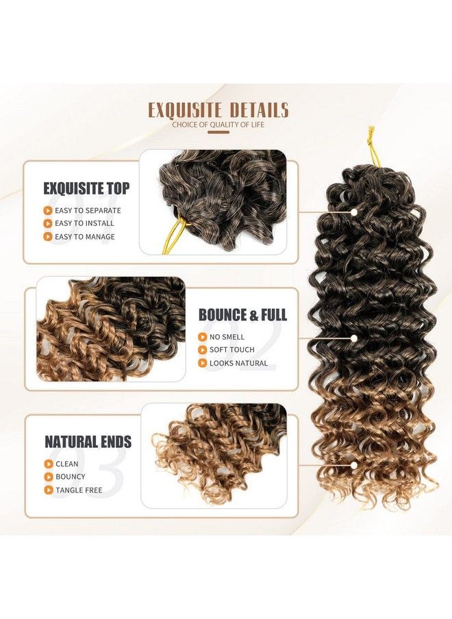 Dansama Gogo Curl Crochet Hair Ocean Wave Crochet Hair Deep Wave Synthetic Braiding Hair Extensions Curly Crochet Hair For Black Women(14 Inch (Pack Of 6) T1B/27 Plus)  - Image 5