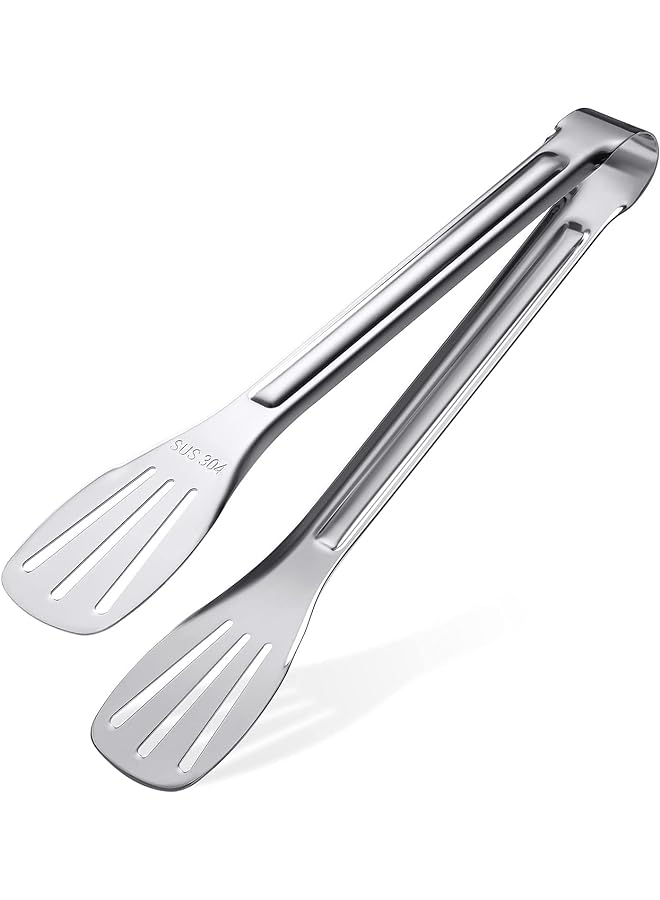 KASTWAVE Kitchen Tongs 304 Easy To Clean Food Safe Stainless Steel Cooking Tongs Salad BBQ Frying Tongs Utensils Kitchen Gift Etc Easy Grip Best Sturdy Tongs Non Stick. - Image 1
