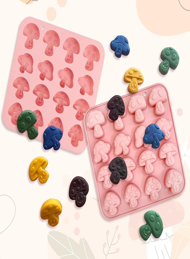 EQUNROY 2PCS Mushroom Silicone Mold with 2 Droppers - 16 Cavity 3D Cute Mushroom Gummy Molds for Chocolate Candy Jello Soap Resin - Fondant Ice Cube Cookie Candle DIY Crafts - Image 5