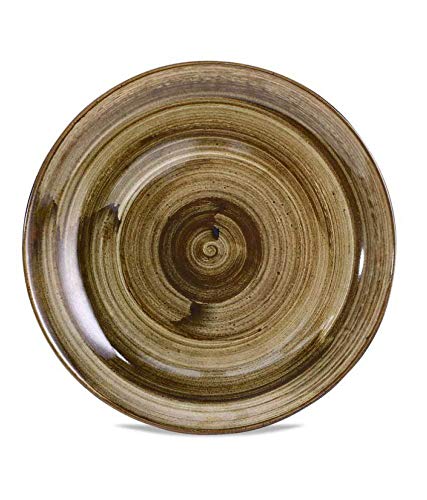 Caffeine Ceramic Handmade Stoneware Brown Wooden Quarter Plate 7”(Set of 2 Microwave & Dishwasher Safe) - Image 3