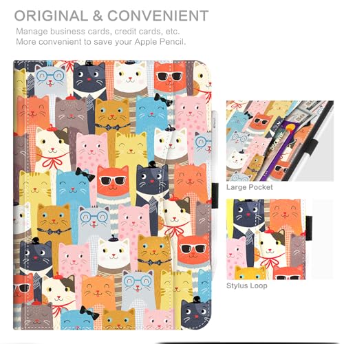 Lokigo Case for iPad 10th Generation 10.9 Inch 2022, iPad 11th Generation Case 11 Inch 2025(A16), with Pencil Holder, Heavy Duty Shockproof Hybrid Protective Cover, Funny Cat - Image 3