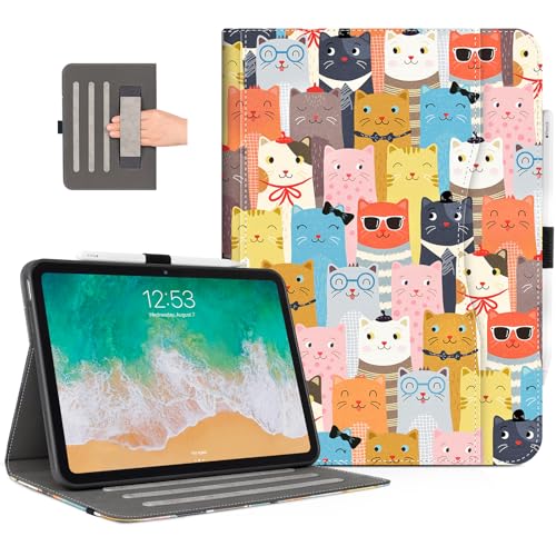 Lokigo Case for iPad 10th Generation 10.9 Inch 2022, iPad 11th Generation Case 11 Inch 2025(A16), with Pencil Holder, Heavy Duty Shockproof Hybrid Protective Cover, Funny Cat - Image 1