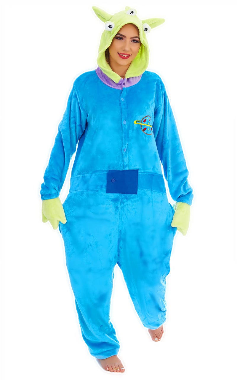 Everglamour flannel fleece Onesie/Body Suit, Unisex-Adult, Blue, Medium - Image 1