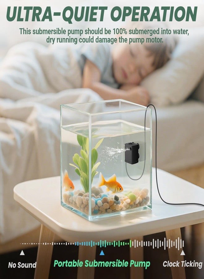 Moonorange Mini Submersible Water Pump, Ultra Quiet Water Pump, 300L/H, for Turtle Tank, Fountains, Aquariums (5W, 79GPH) - Image 5