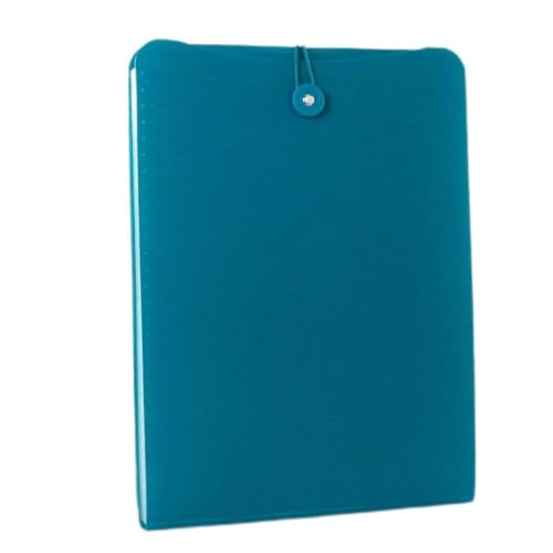 Eitonbu Vertical Expanding Accordion Folder with 7 Pockets Paperwork Organizer Document Wallet Briefcase Business File Organizer Bag A4 Letter Size Elastic Rope Closure Light Blue - Image 1