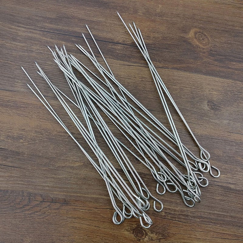 20Pcs Stainless Steel Skewers BBQ Meat Skewers Kitchen Barbecue Skewers Reusable Barbecue Sticks - Image 4