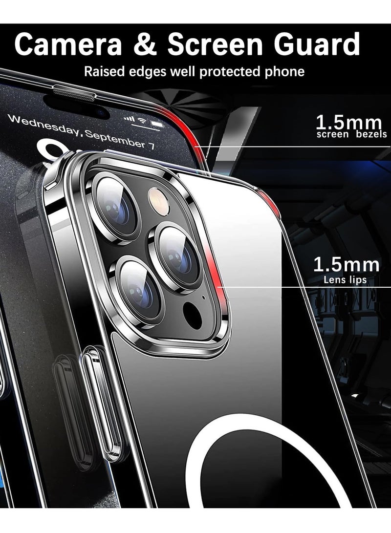 BORTONY iPhone 16 Pro Max Case Cover Transparent Magnetic Case Support Wireless Charging Slim Shockproof Protective Case for iPhone 16 Pro Max 6.9 inch - Image 3