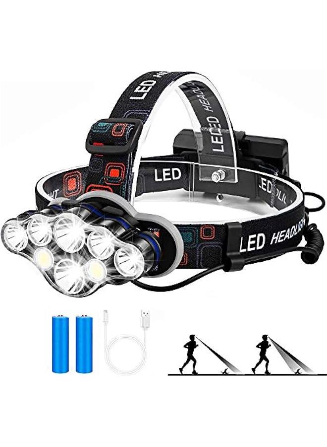 RYNX Portable 8LED Mini Headlamp Working Lamp Waterproof Flashlight Powered By 18650  For Nighttime Headlamp 60000LM LED Headlamp  - Image 1