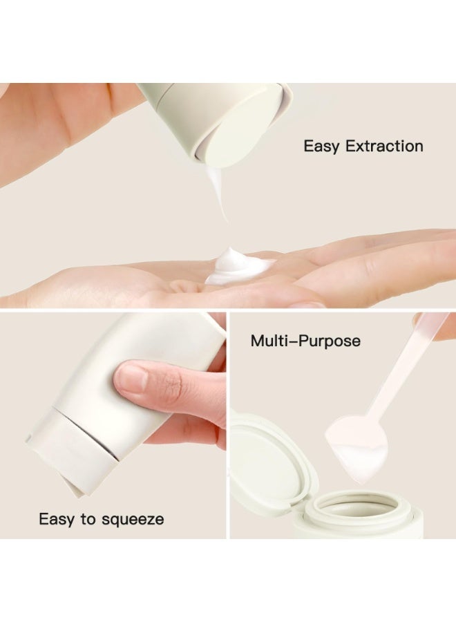 Hayat Comfort 5Pack Travel Bottles Set, Toiletry Bottles, Silicone Squeezable Travel Bottles, TSA Approved Refillable Squeezable Liquid Bottles for Shampoo Conditioner Lotion Body Wash, Unisex, Clear Bag Included(White) - Image 5