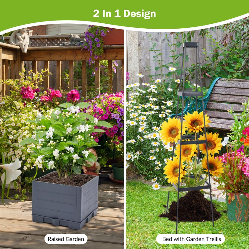 GENMOUS & CO. GENMOUS Raised Garden Bed with Tomato Planter Box Trellis, 56'' Tomato Cages for Garden, Tomato Planter Cage for Patio for Climbing Plants Vegetable Vine Flowers Outdoor & Indoor, 2 Pack - Image 5
